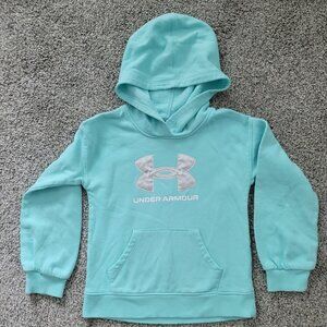Girls Hooded Under Armour Mint Green Sweatshirt Size 6